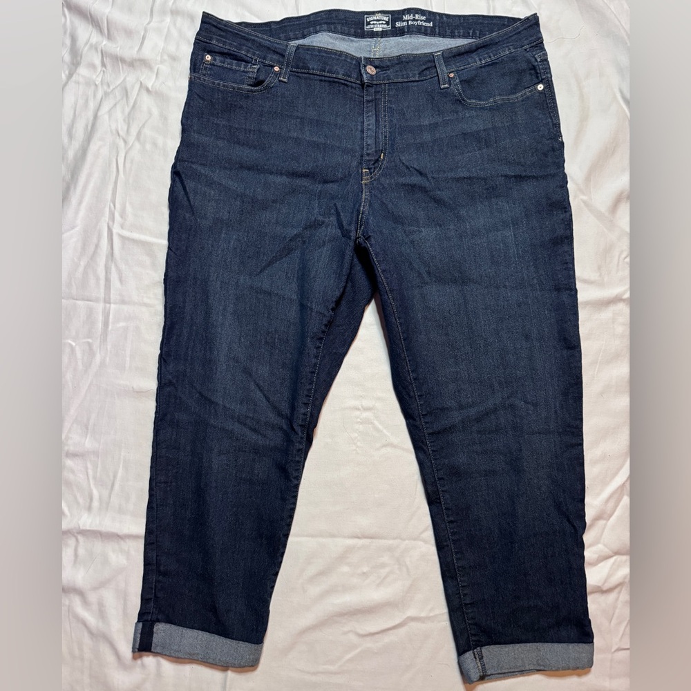 Levi’s Signature women’s mid-rise slim boyfriend stretch denim jeans plus sz 22